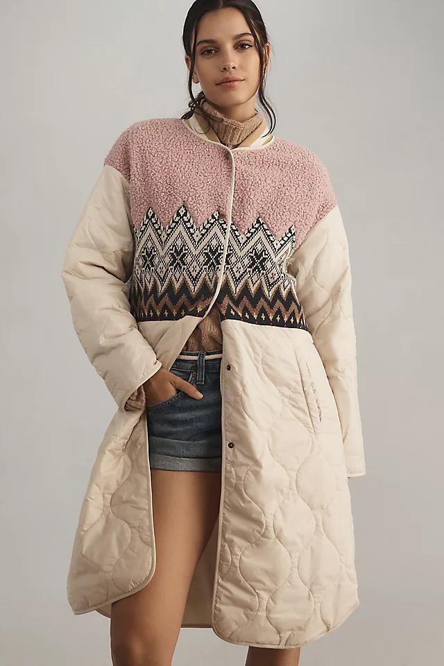 By Anthropologie Fairisle Mixed Coat Product Image