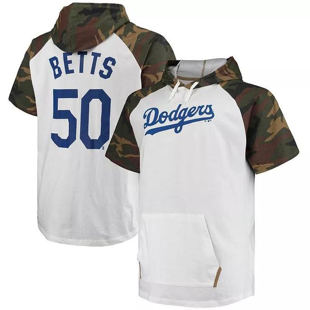 Mens Mookie Betts /Camo Los Angeles Dodgers Player Big & Tall Raglan Hoodie T-Shirt Product Image