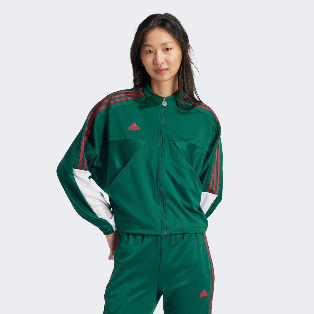 adidas Tiro Cut 3-Stripes Track Jacket Dark Green 2XL Womens Product Image