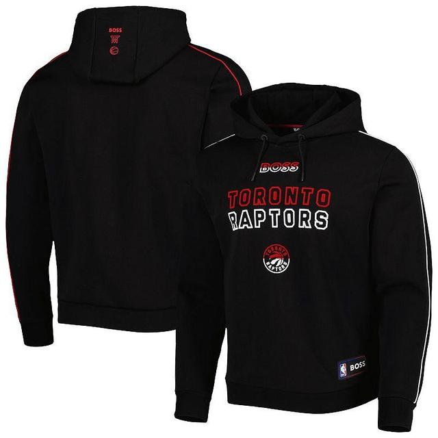 Mens NBA x Hugo Boss Black Toronto Raptors Team Bounce Tri-Blend Pullover Hoodie Product Image