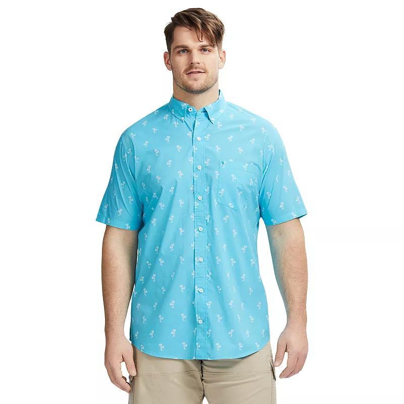 Big & Tall IZOD Classic Breeze Short Sleeve Woven Button-Down Shirt, Mens Turq/Blue Product Image