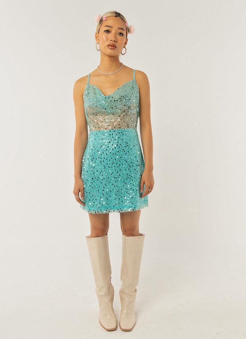 Night To Remember Dress - Sky Blue Product Image