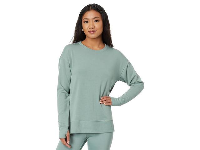 Jockey Active Recycled French Terry Side Slit Sweatshirt (Atmosphere) Women's Clothing Product Image