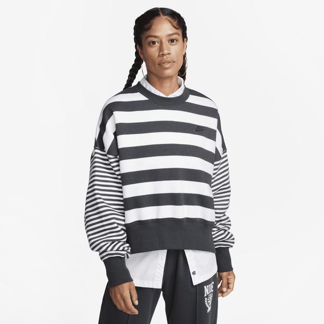 Women's Nike Sportswear Phoenix Fleece Over-Oversized Striped Crew-Neck Sweatshirt Product Image