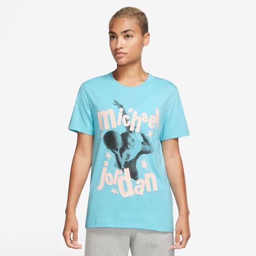 Jordan Womens Jordan Heritage Crew T-Shirt - Womens Bleached Aqua Product Image