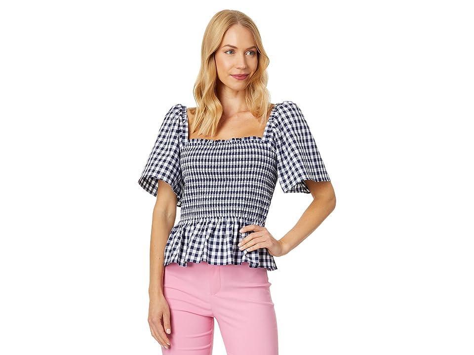 Draper James Deana Smocked Top (Nassau Navy ) Women's Blouse product image