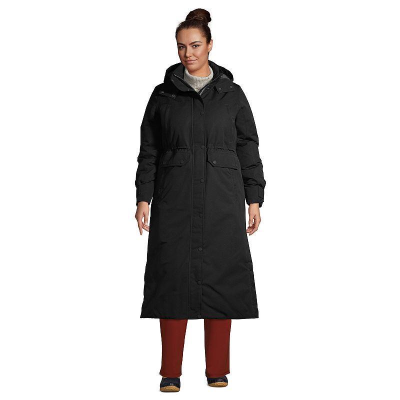 Plus Size Lands End Expedition Down Waterproof Long Winter Coat, Womens Blue Shadow Product Image