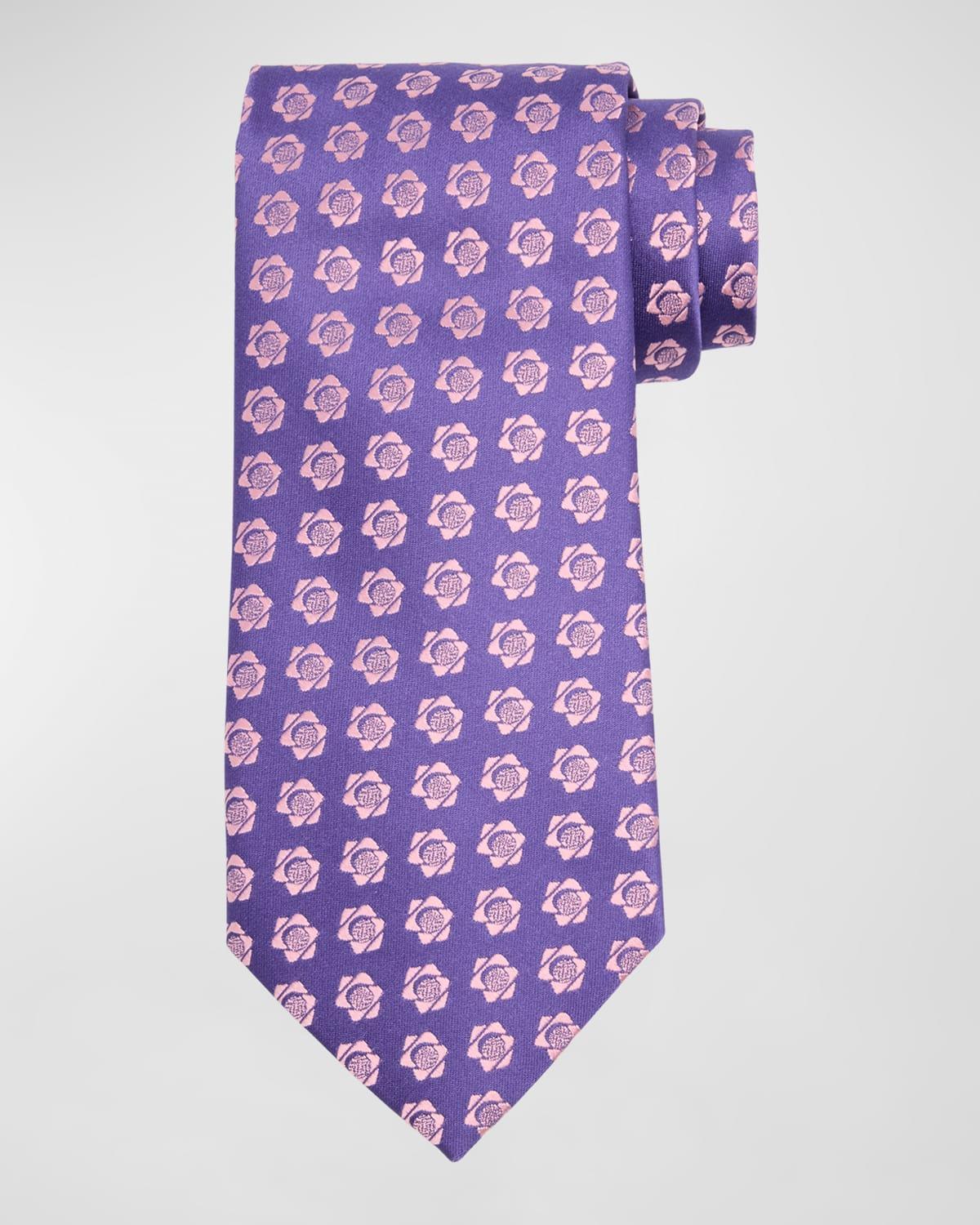 Mens Silk Floral Jacquard Tie Product Image