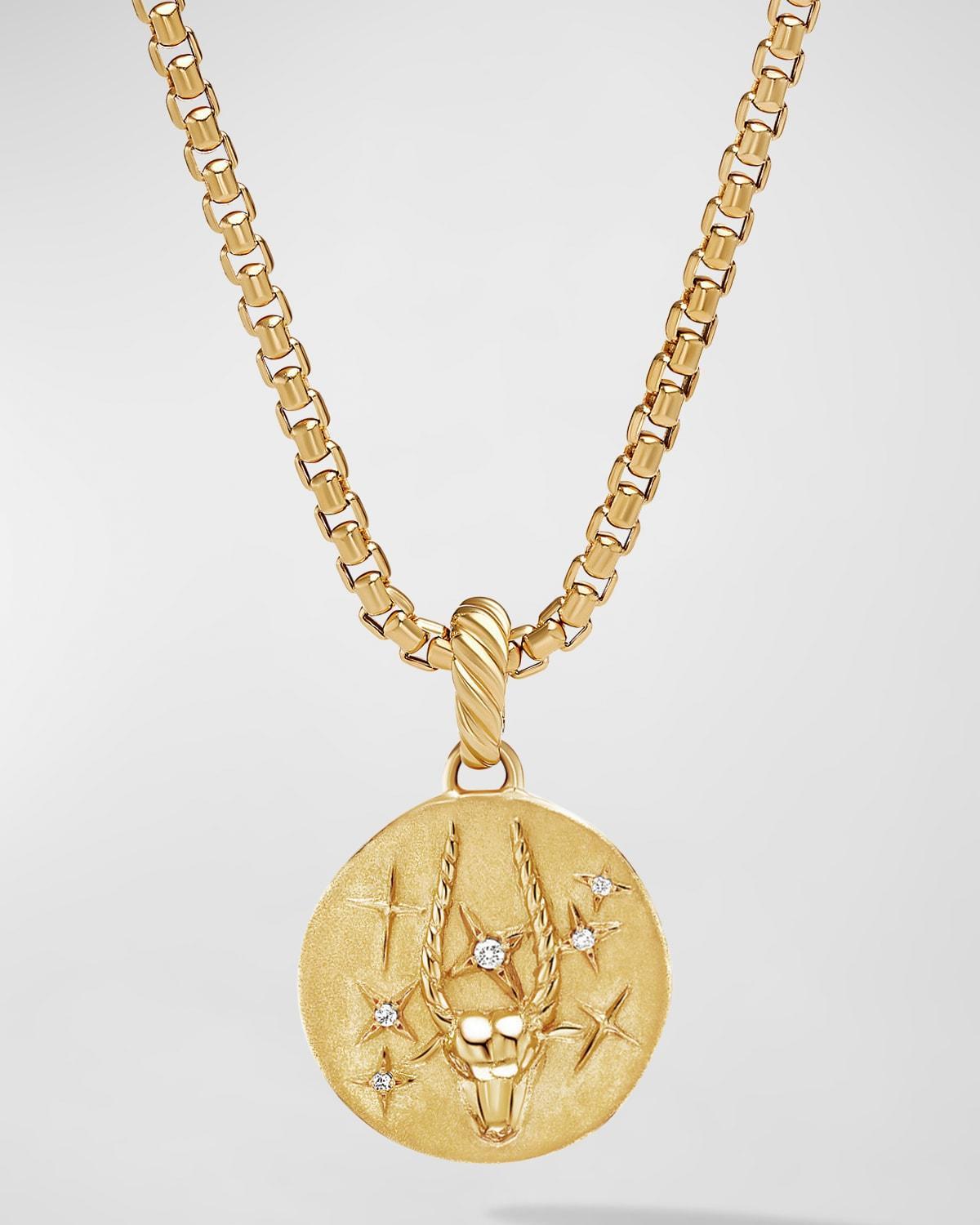 Womens Zodiac Amulet In 18K Yellow Gold With Diamonds Product Image