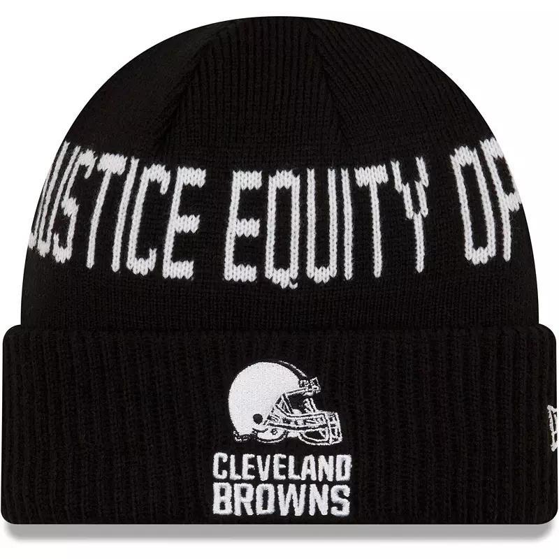 Youth New Era Black Cleveland Browns Social Justice Cuffed Knit Hat Product Image