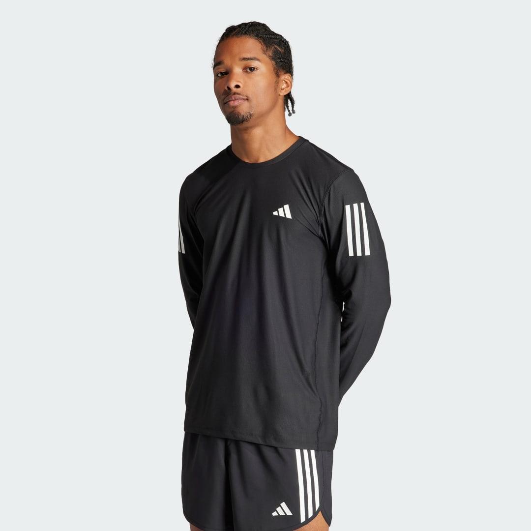 adidas Own The Run Long Sleeve Tee White S Mens Product Image