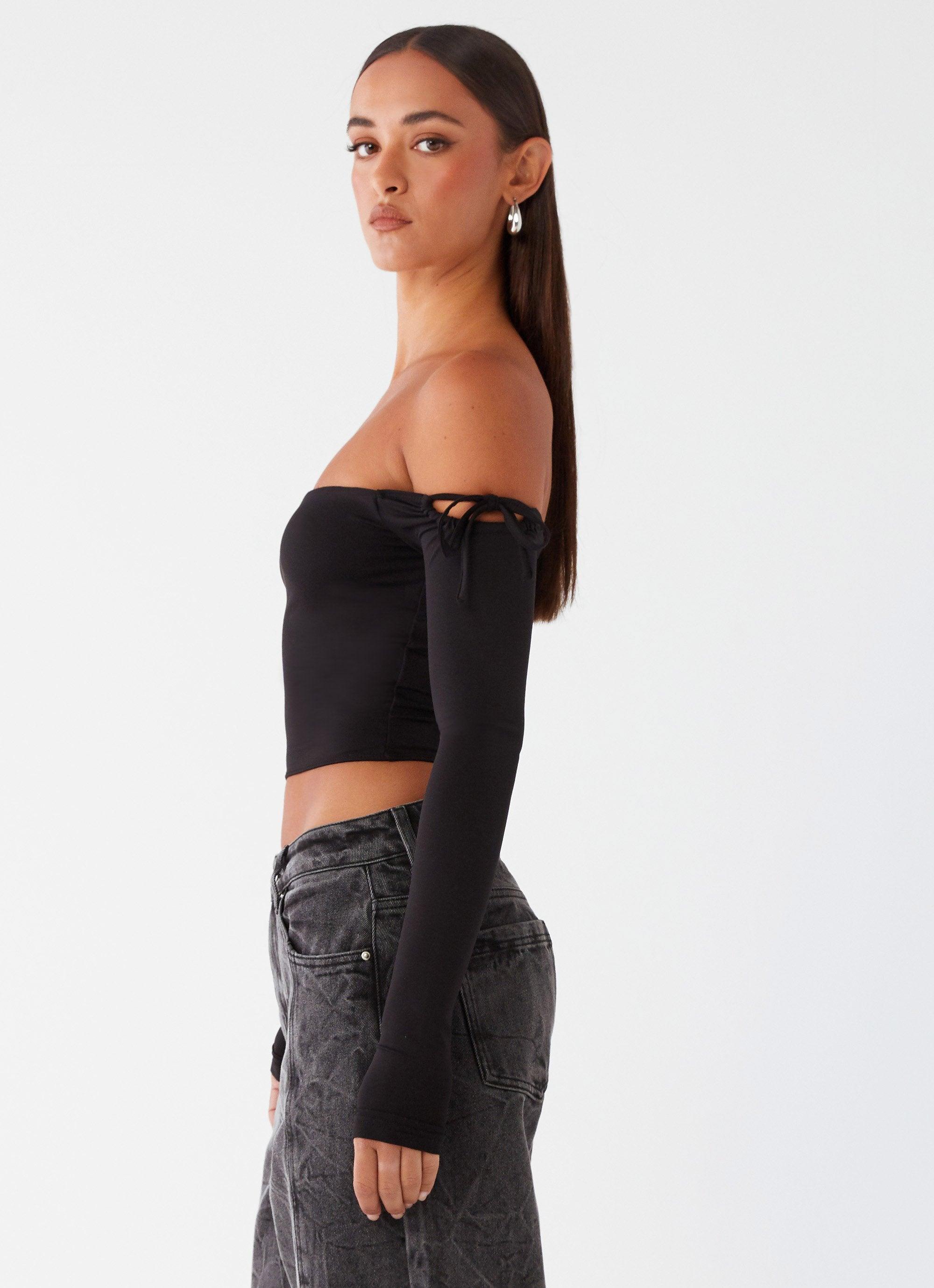 Micah Long Sleeve Top - Black Product Image