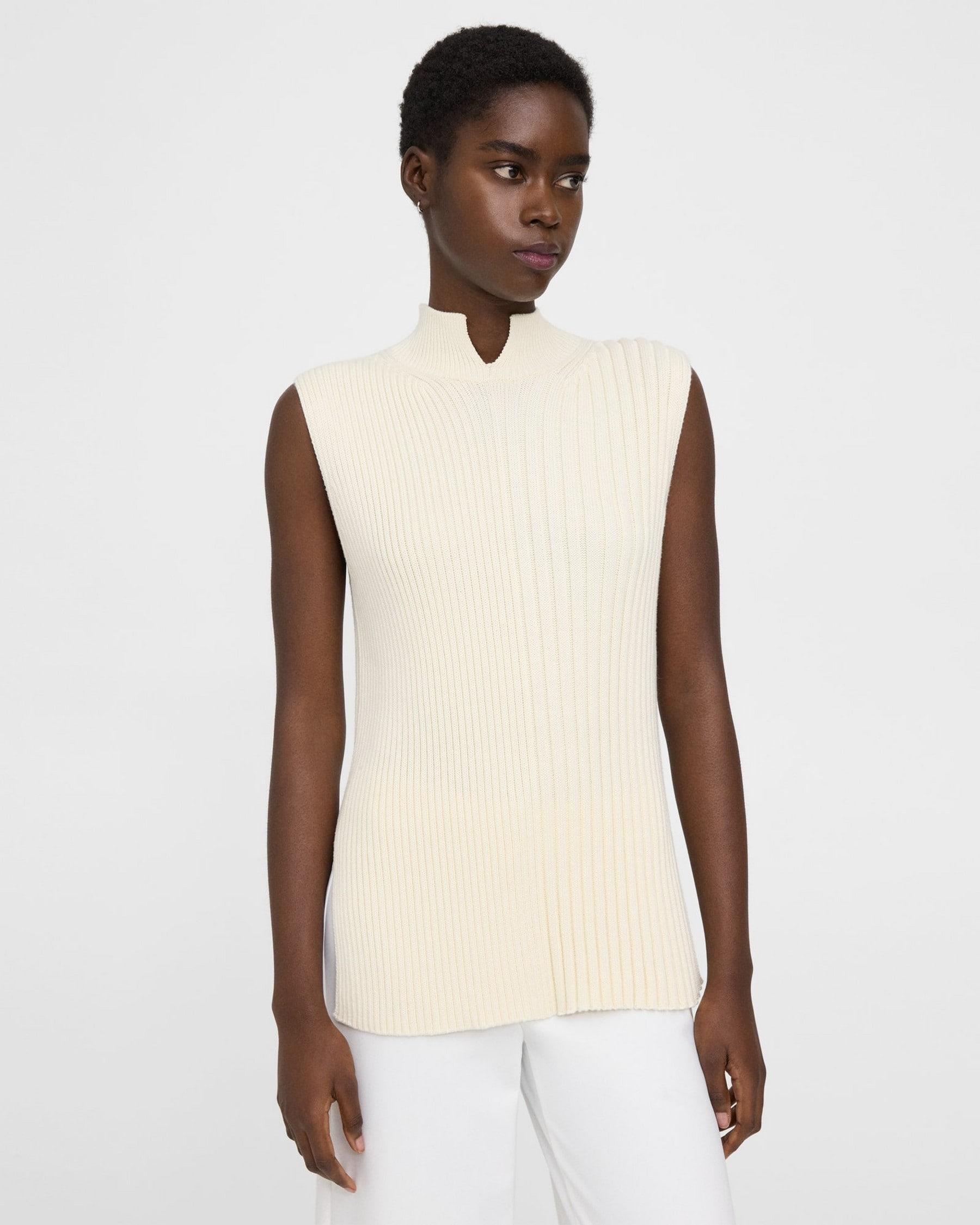 Turtleneck Shell Top in Cotton-Cashmere product image