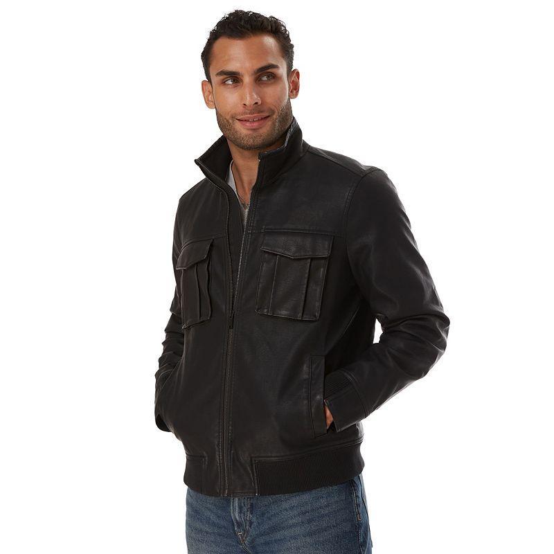 Big & Tall Apt. 9 Faux Leather Moto Jacket, Mens Product Image