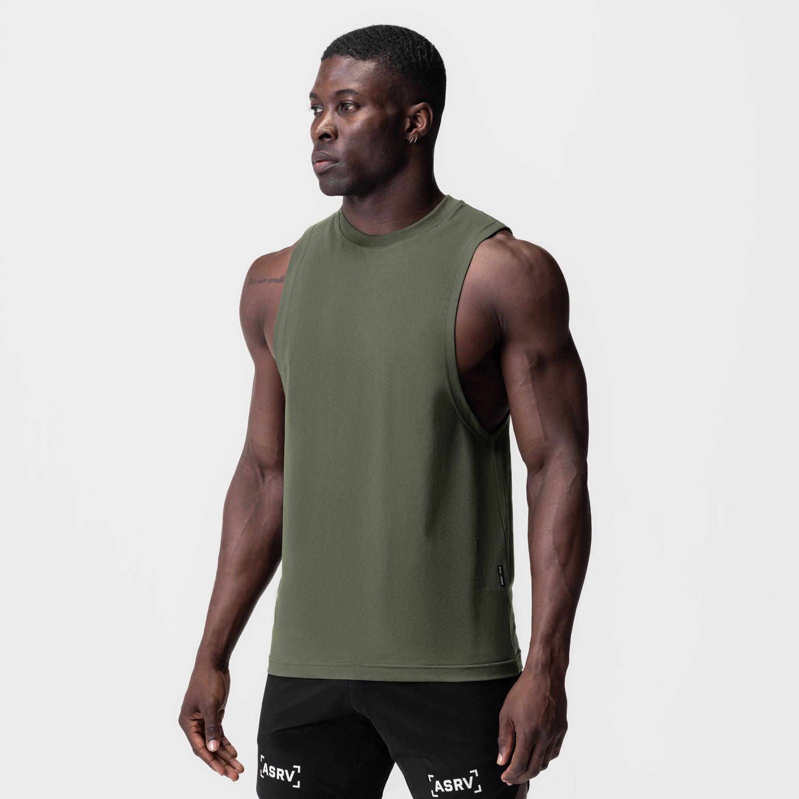 0926. Supima® Muscle Tank - Olive Product Image