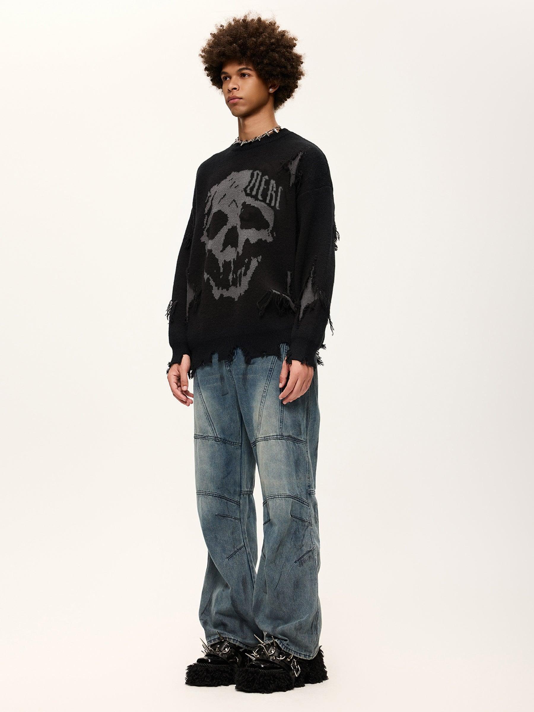 Aelfric Eden Distressed Skull Sweater Product Image