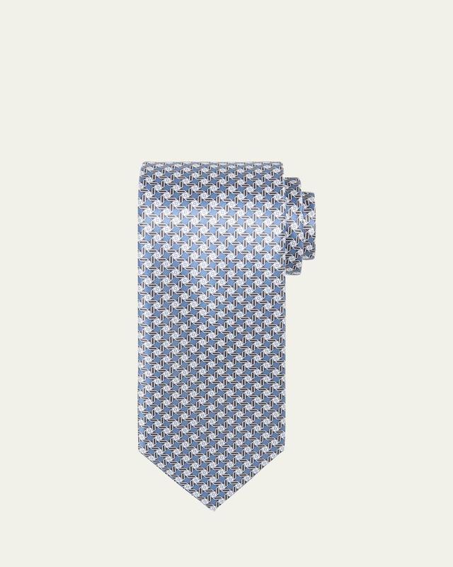 Mens Micro-Geometric Silk Tie Product Image