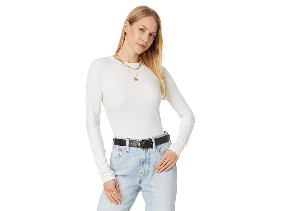 Madewell Modal Rib Long Sleeve Crew Neck (Winter ) Women's Clothing Product Image