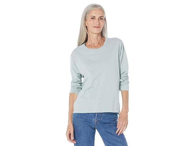 Dylan by True Grit Cotton Jersey Long Sleeve Mid-Rise Crew (Light Sioux Sky) Women's Clothing Product Image