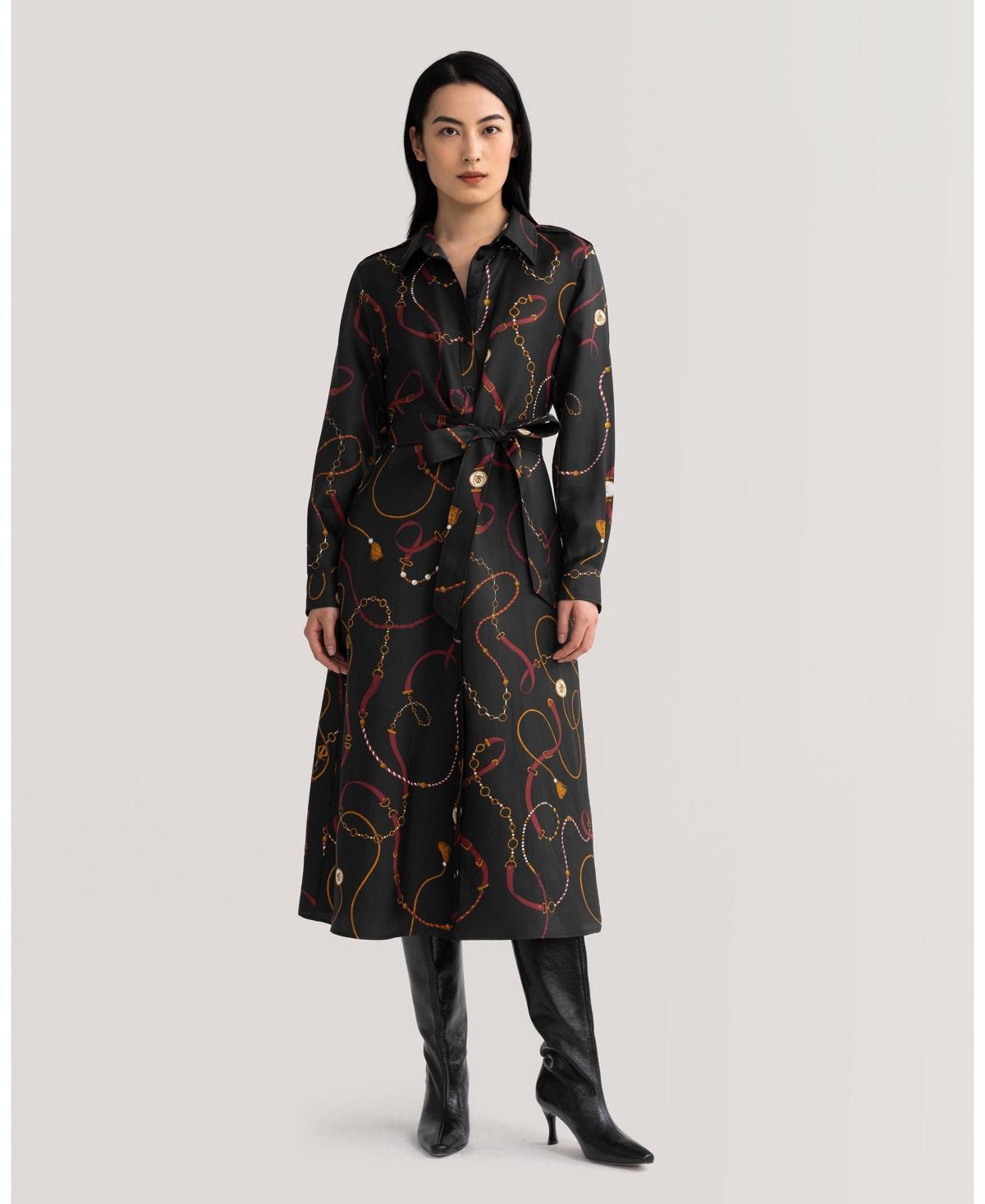 Lilysilk Womens Louisville Print Silk Trench Dress for Women Product Image