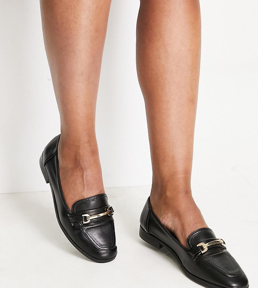 ASOS DESIGN Wide Fit Verity loafer flat shoes with trim Product Image