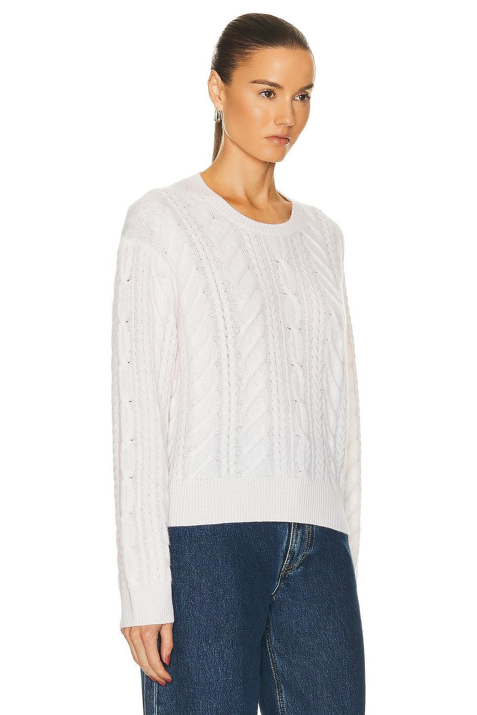 Guest In Residence Marled Cable Crew Sweater in Cream Product Image