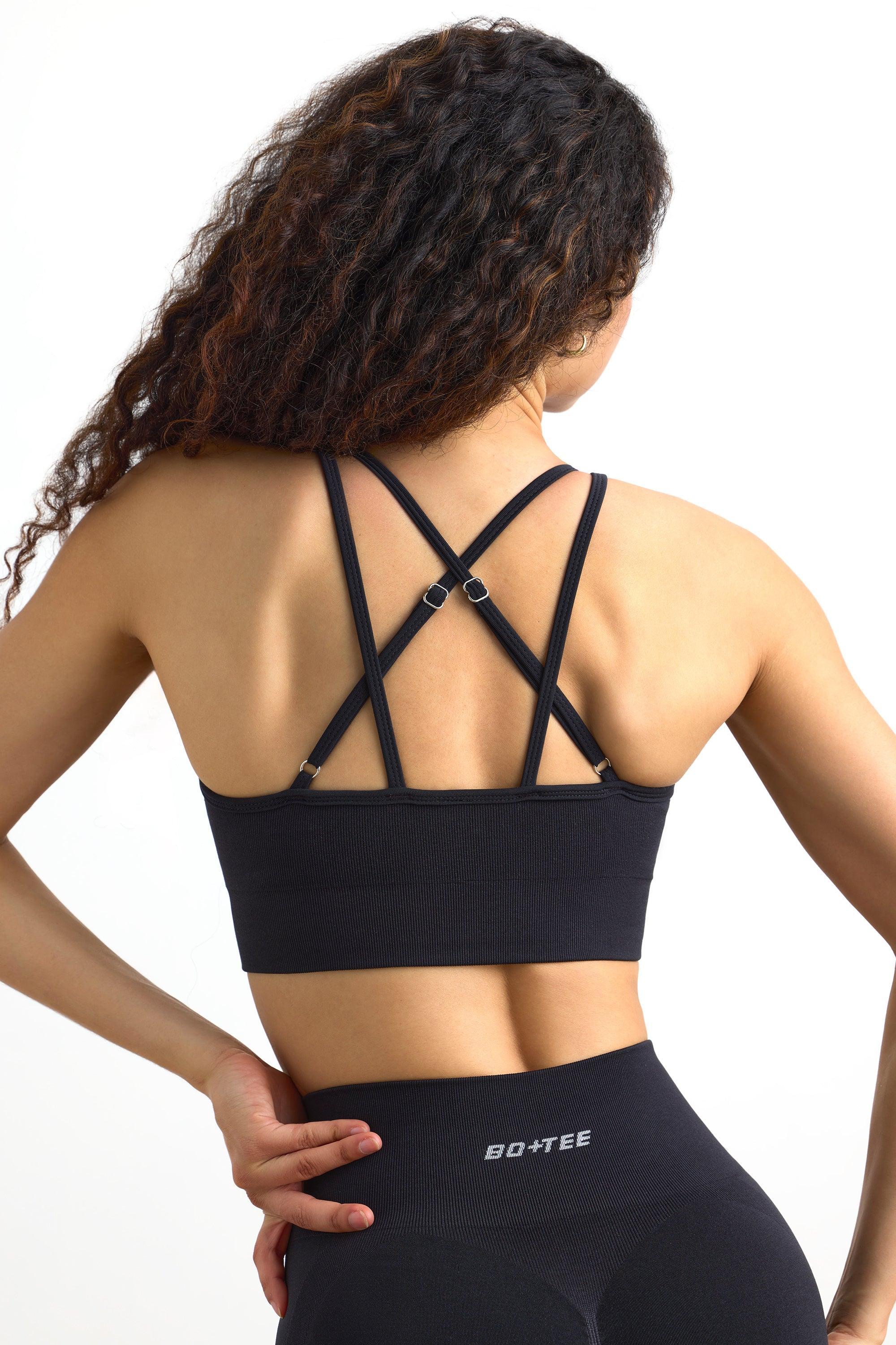 Define Luxe Strappy Sports Bra in Jet Black Product Image