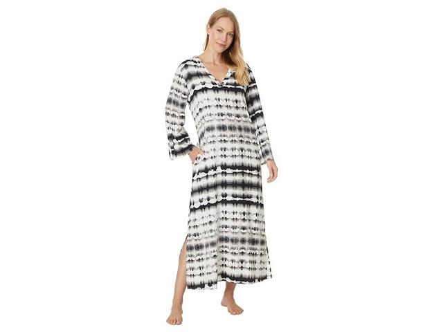 N by Natori Porto Challis Caftan White) Women's Pajama Sets Product Image