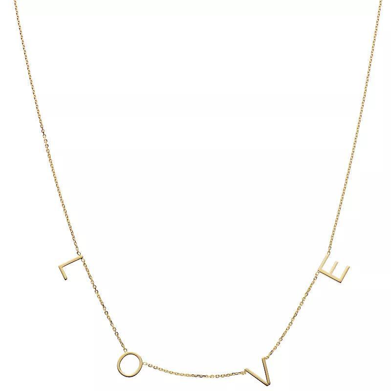 14k Gold LOVE Links Necklace, Womens Product Image