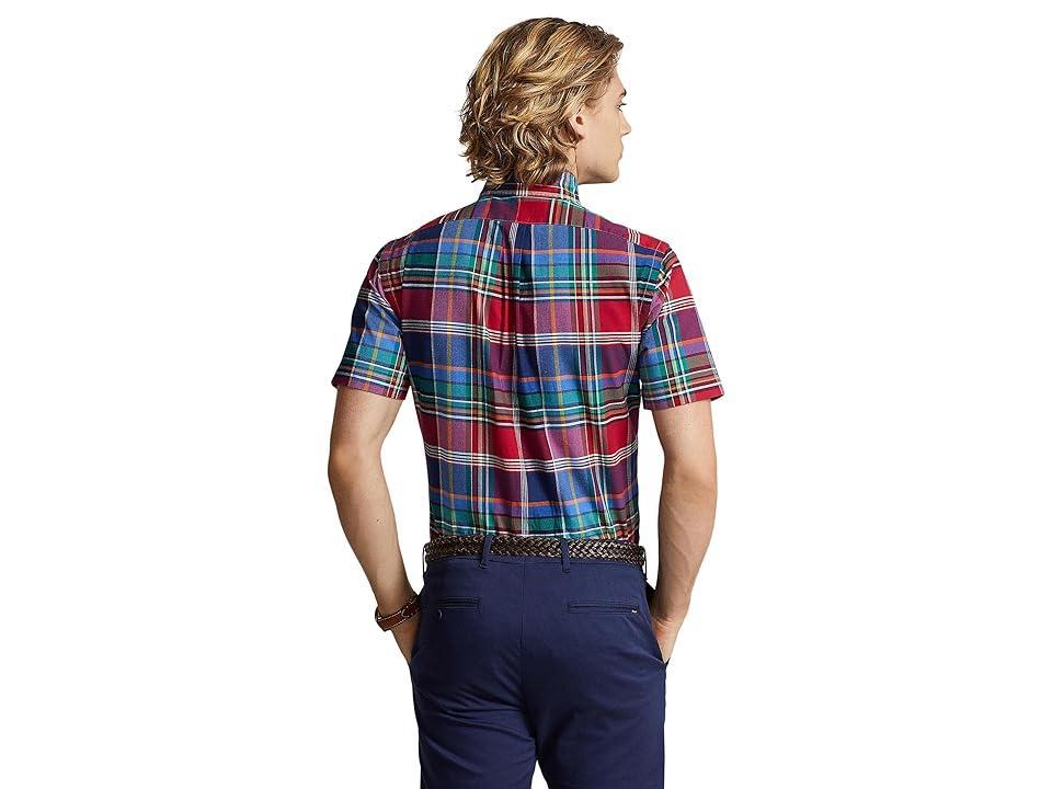 Polo Ralph Lauren Classic Fit Plaid Oxford Shirt (Dark Pink/Blue Multi) Men's Clothing Product Image