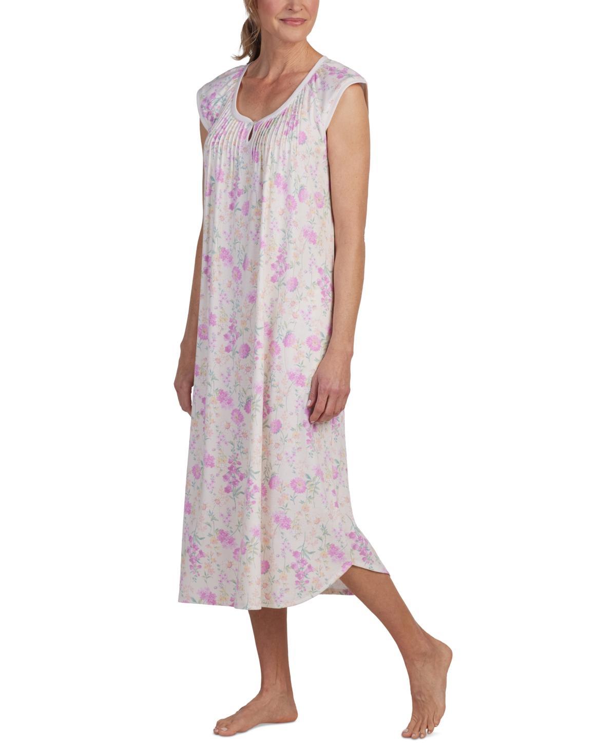 Miss Elaine Womens Sleeveless Floral Nightgown Product Image