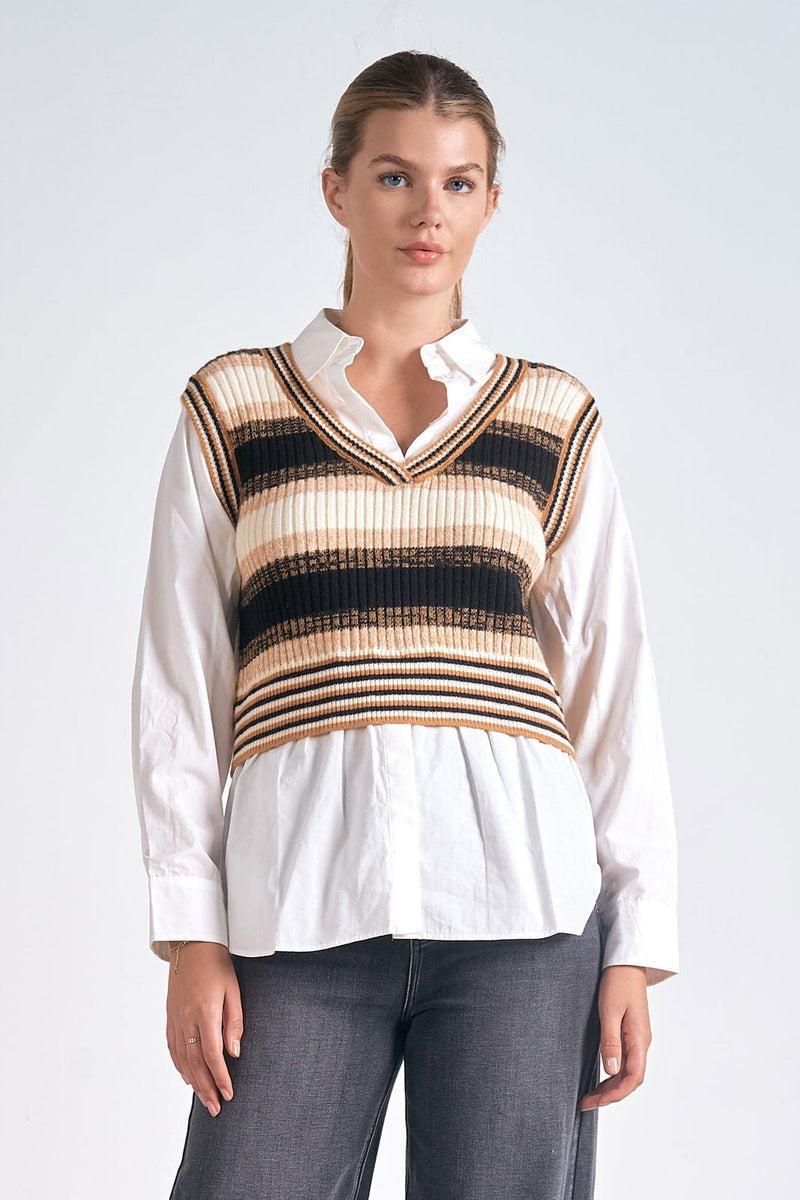 Fooler Sweater - Beige Combo Product Image