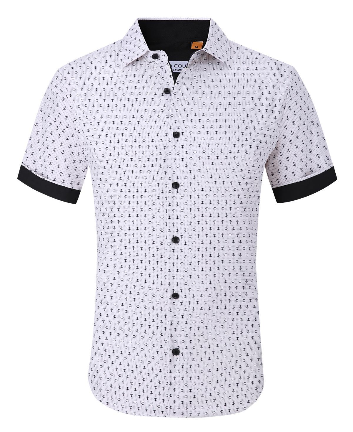 Suslo Couture Mens Slim-Fit Geo-Print Performance Shirt Product Image