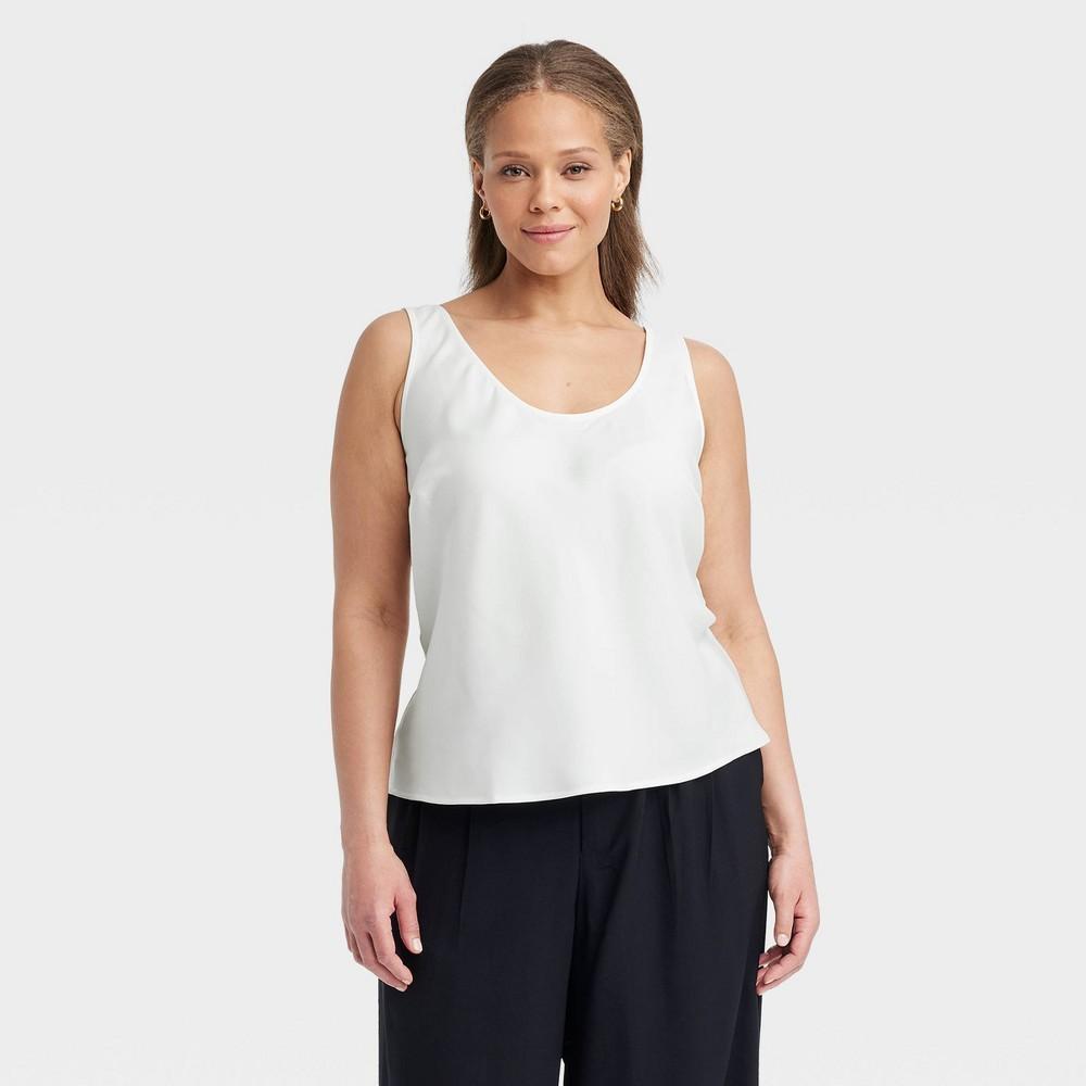 Womens Woven Shell Tank Top - A New Day White 3X Product Image