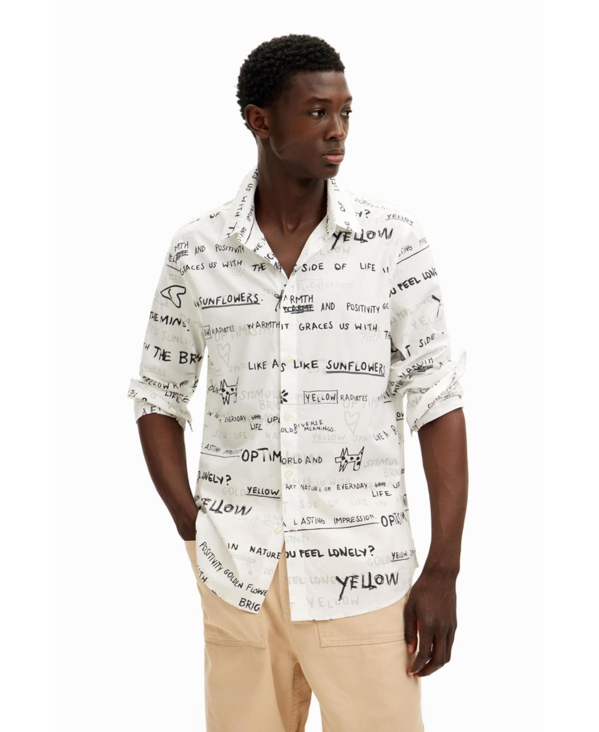 Desigual Mens Long-sleeve shirt with lettering Product Image