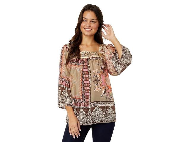 Womens Flora Lace Silk Blouse Product Image