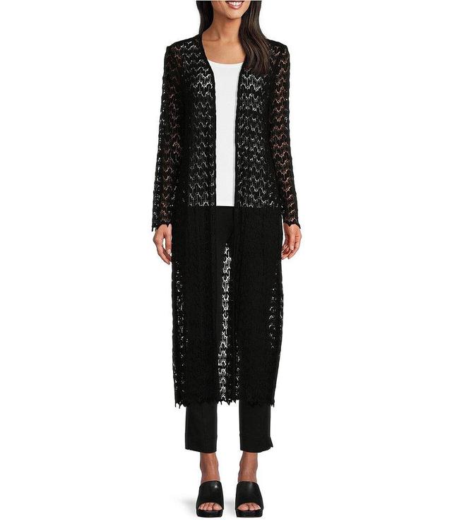 Slim Factor by Investments Maxi Open-Front Lace Cardigan Product Image