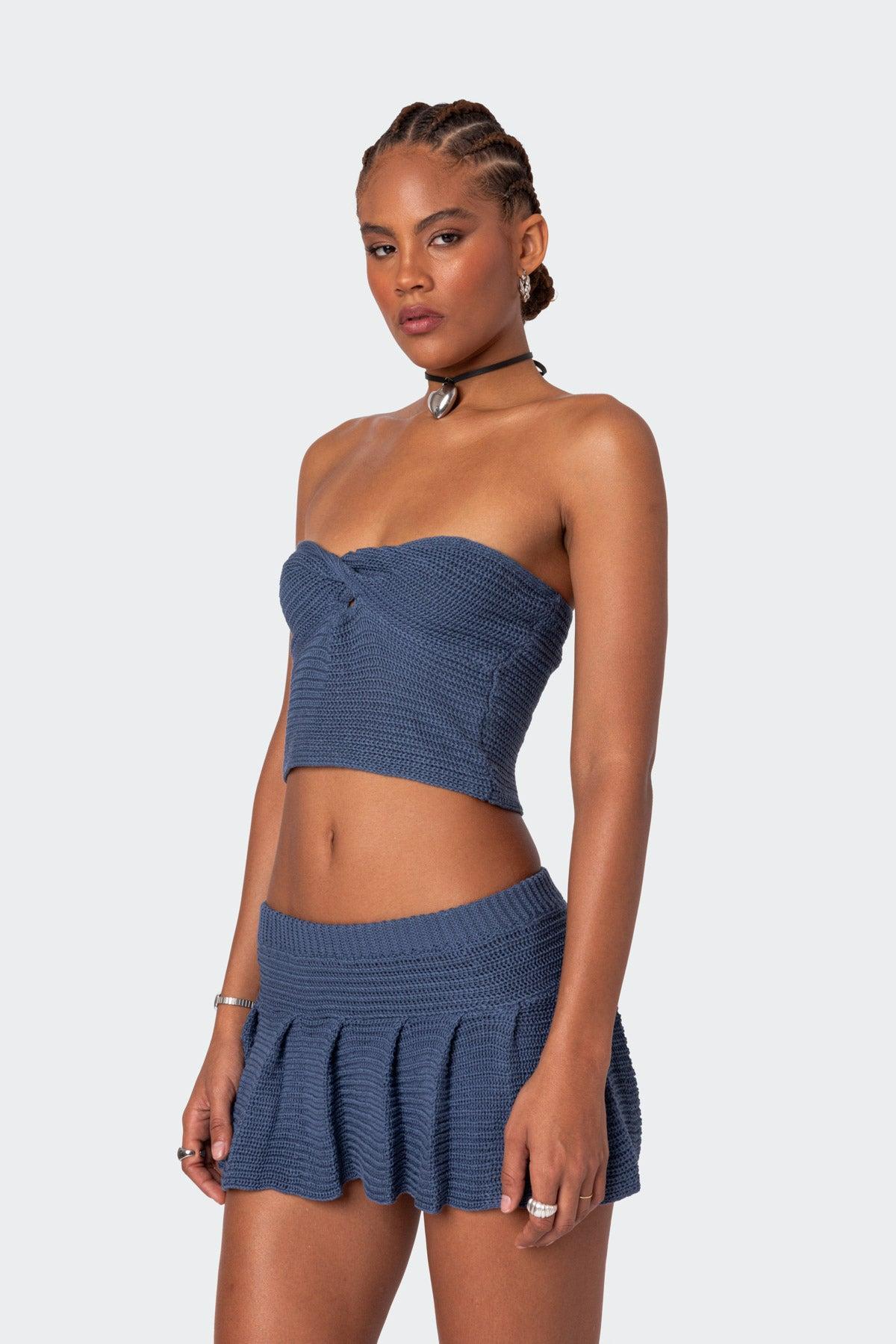 Kiera Twist Front Knit Tube Top Product Image