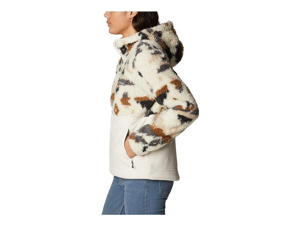 Columbia Winter Pass Sherpa Hooded Full Zip (Chalk Rocky Mountain Print/Chalk) Women's Clothing Product Image