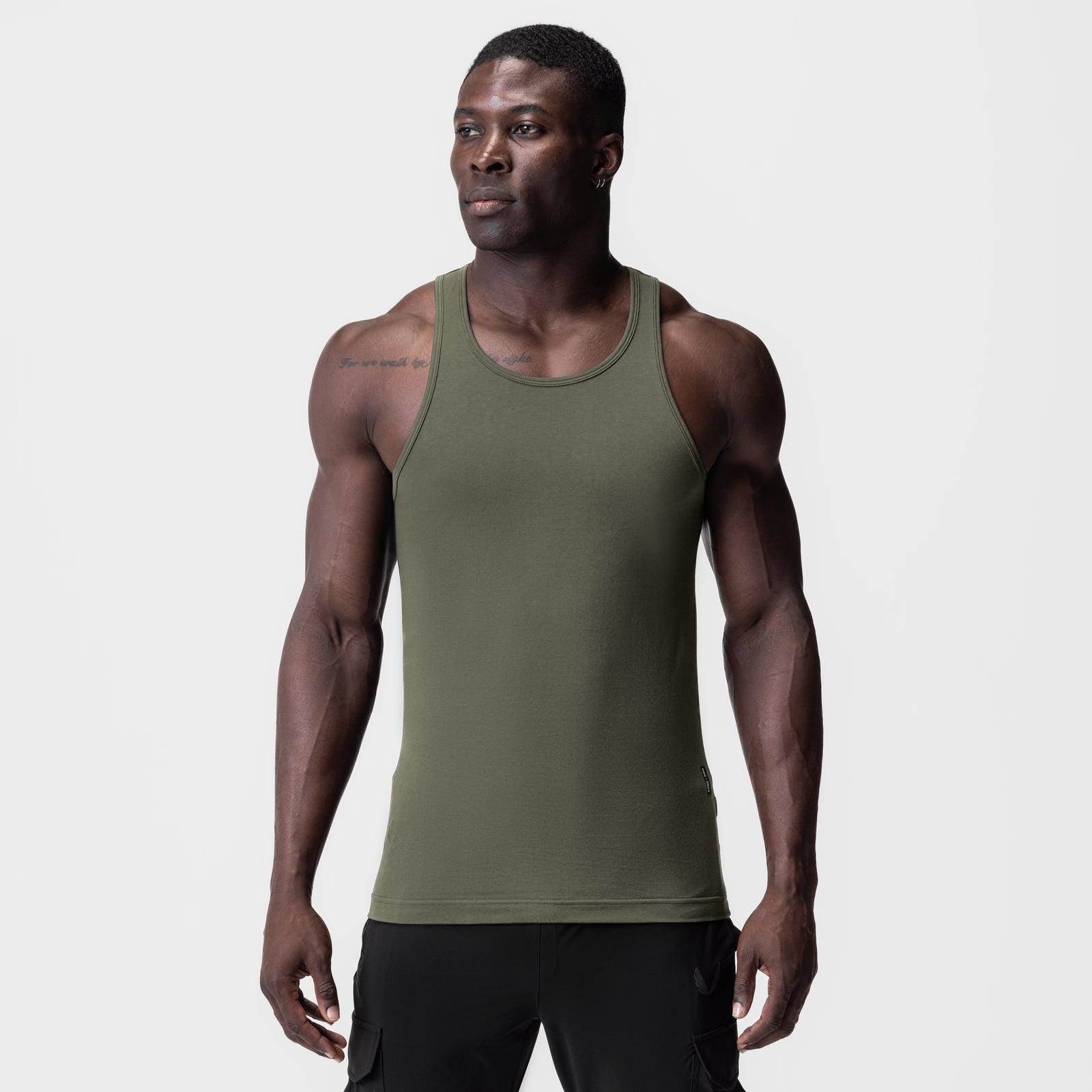 0924. Supima® Essential Slim Tank - Olive Product Image