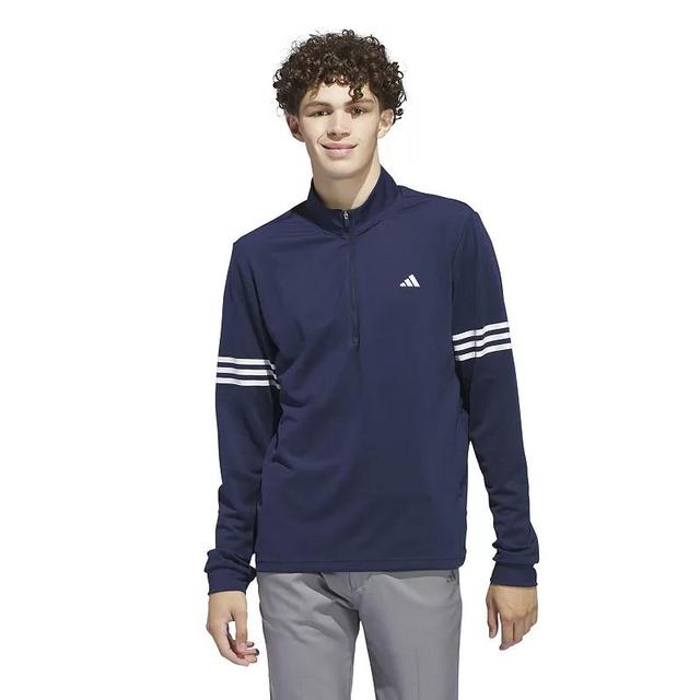 Mens adidas Adi 3-Stripes Half-Zip Top Blue Product Image