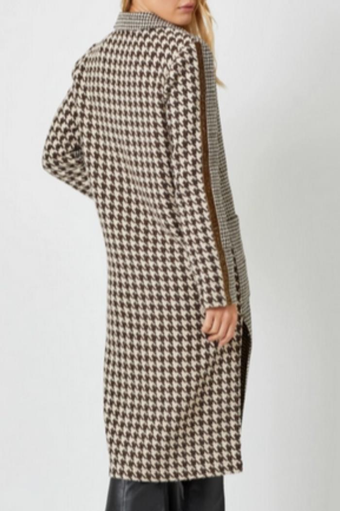 Tape Trim Houndstooth Coat Product Image