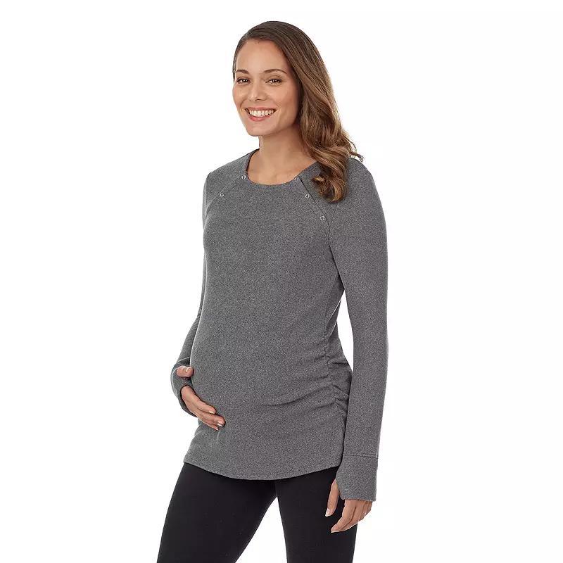 Maternity Cuddl Duds Fleecewear with Stretch Snap Front Crewneck Top, Womens Product Image