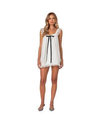 Edikted Womens Rayne lacey babydoll mini dress Product Image