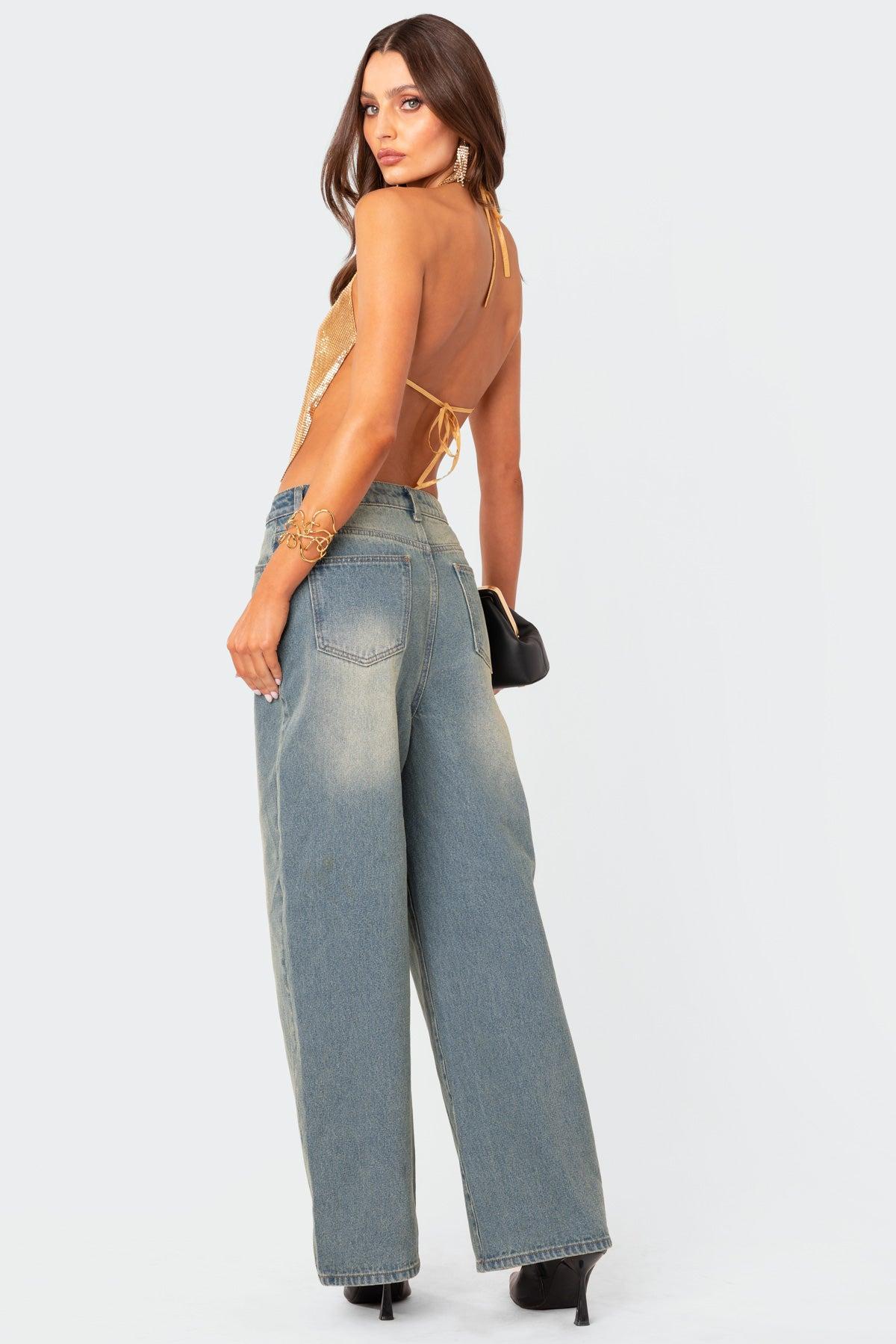 Braya Washed Low Rise Baggy Jeans Product Image