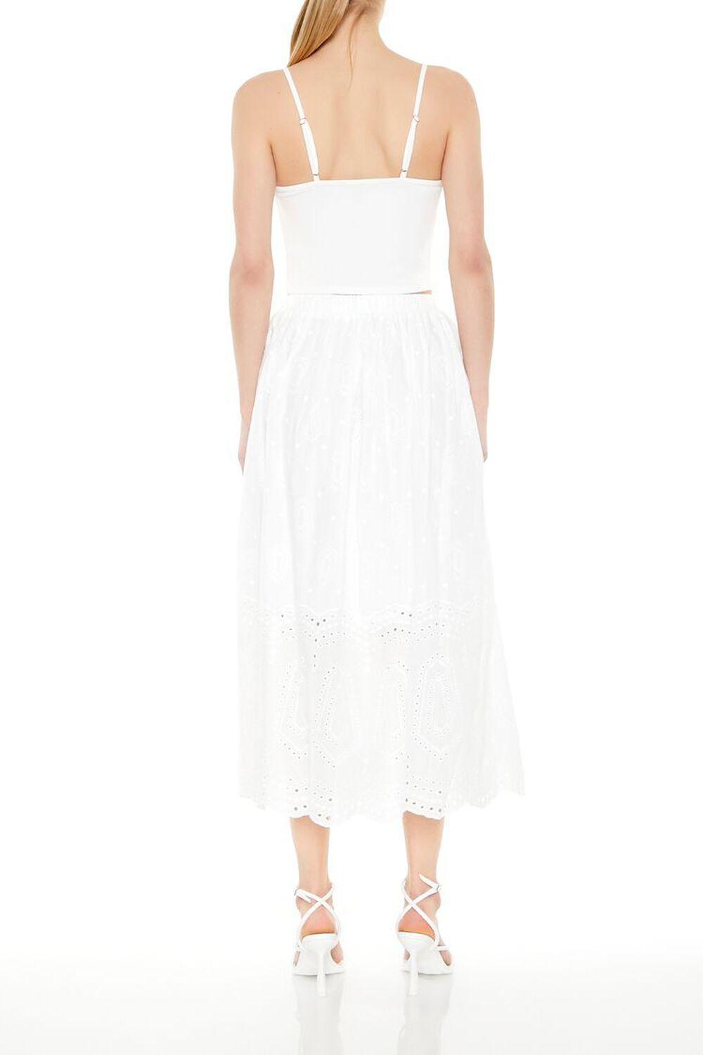 Eyelet A-Line Midi Skirt | Forever 21 Product Image