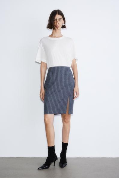 H & M - Pencil Skirt - Gray Product Image