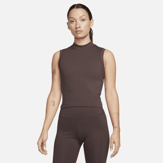 Nike Women's One Fitted Dri-FIT Mock-Neck Cropped Tank Top Product Image