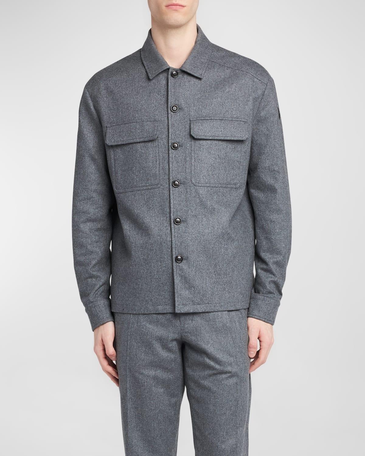 Mens Cashmere Button-Front Shirt with Pockets Product Image