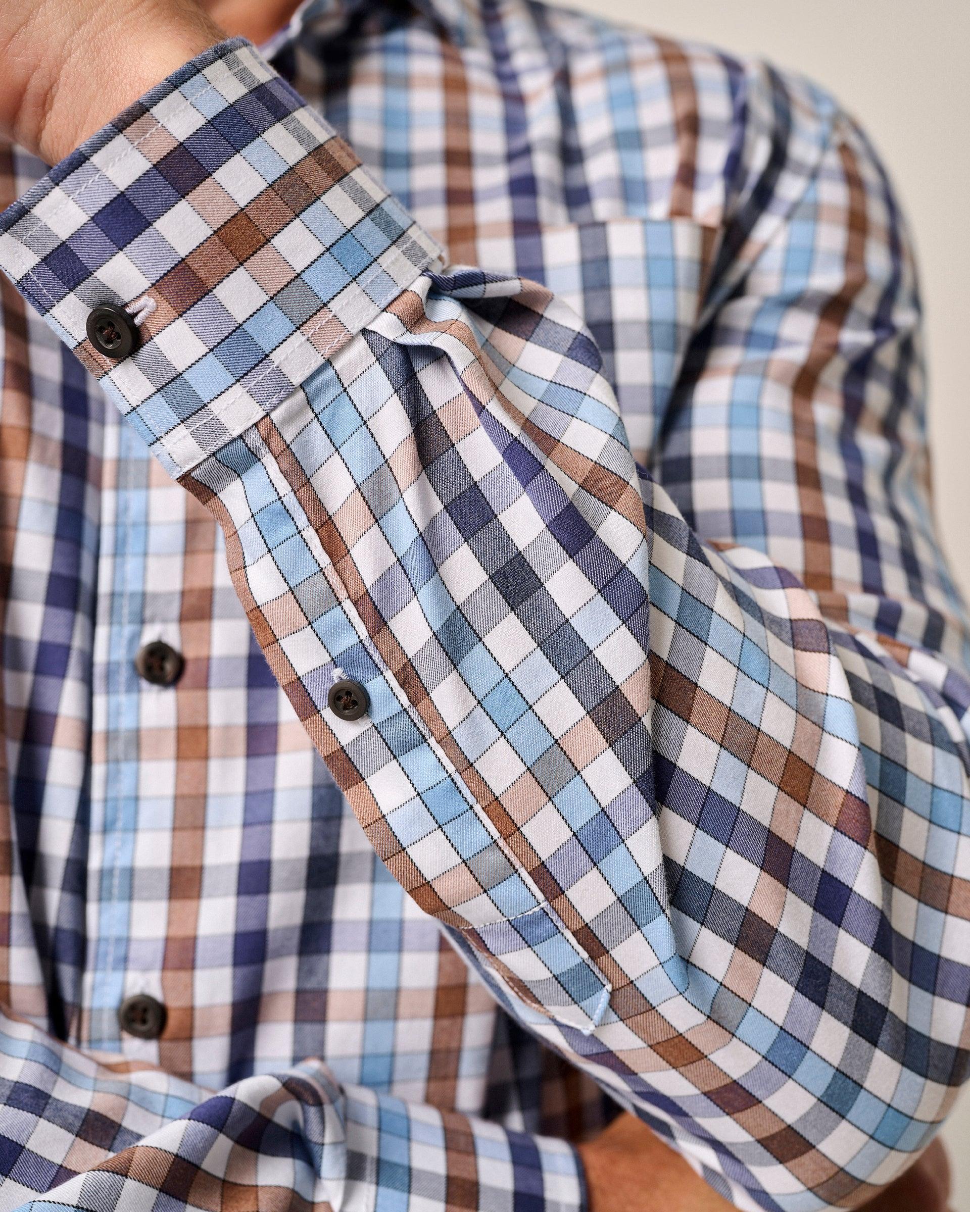 Tucked Cotton Blend Button Up Shirt - Dartmouth Male Product Image